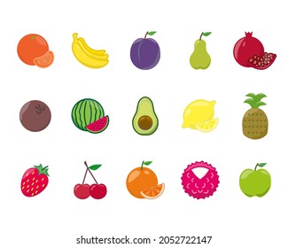 Set Juicy Fresh Fruits Icons Pictogram Stock Vector (Royalty Free ...