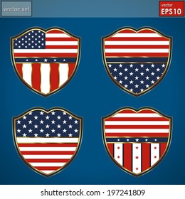 A SET of July 4th Creative shields  USA Independence Day
