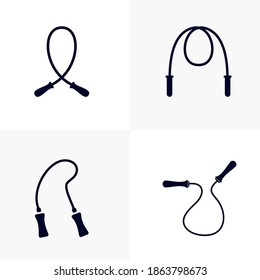 Set of Jump rope design vector, Fitness equipment icon concept, Creative Gym Symbol, Illustration
