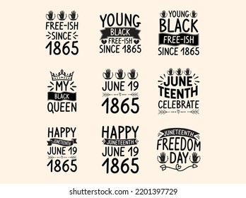  Set of Juneteenth  t-shirt design 