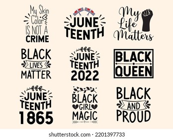  Set of Juneteenth  t-shirt design 