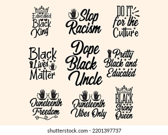  Set of Juneteenth  t-shirt design 