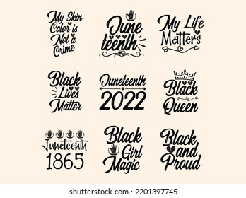  Set of Juneteenth  t-shirt design 