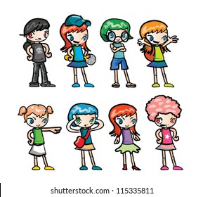 Set of Junior High Girls