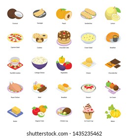 Set of Junk Food Vector Icons
