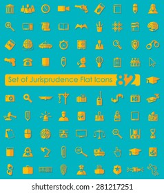Set of jurisprudence flat icons for Web and Mobile Applications