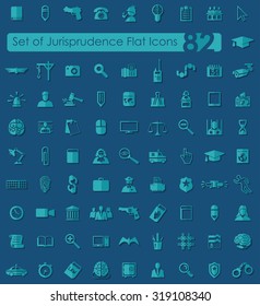 Set of jurisprudence flat icons for Web and Mobile Applications