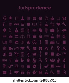 Set of jurisprudence simple icons
