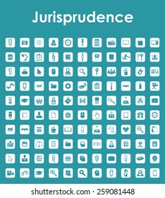 Set of jurisprudence simple icons