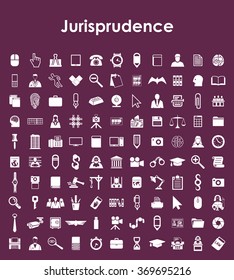 Set of jurisprudence simple icons