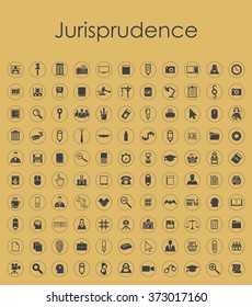 Set of jurisprudence simple icons