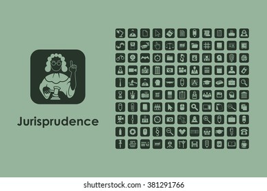 Set of jurisprudence simple icons