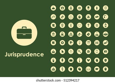 Set of jurisprudence simple icons
