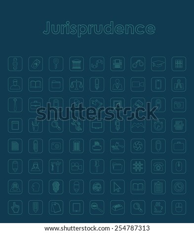 Set of jurisprudence simple icons