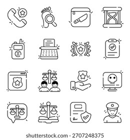 Set of Justice and Equity Linear Icons 