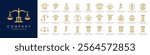 set of justice law logo design template. attorney logo with pillar and star shape illustration