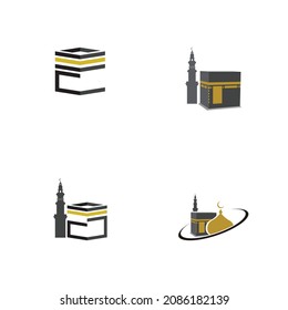 set of Kaaba Mecca Symbol Logo Illustration design template