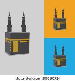 set of Kaaba Mecca Symbol Logo Illustration design template