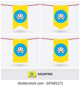 Set of Kalmykia flag. vector illustration 