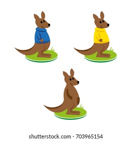 A set of kangaroo icons