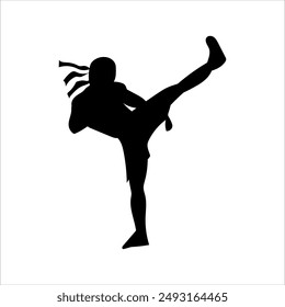 Satz von Karate-Moves, Kampfkünste Karate-Silhouetten