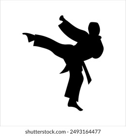 Satz von Karate-Moves, Kampfkünste Karate-Silhouetten