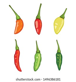 Set of karen peppers.Karen peppers on a white background.