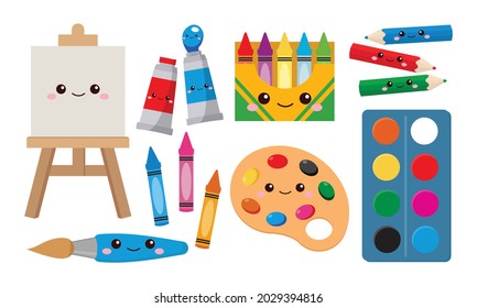 Art supplies vector vectors hi-res stock photography and images