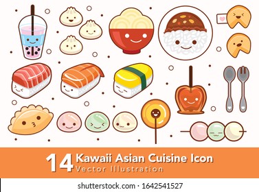 Set of Kawaii Asian Cuisine 