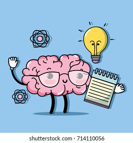 set kawaii brain with knowledge education