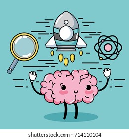 set kawaii brain with knowledge education