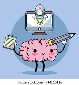 set kawaii brain with knowledge education