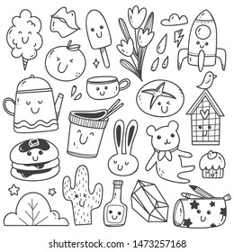 Draw Vector Illustration Coloring Page Happy Stock Vector (Royalty Free ...