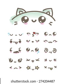 Set Kawaii emoticons