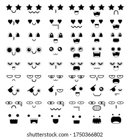 Set of kawaii face icon design. Vector illustration.