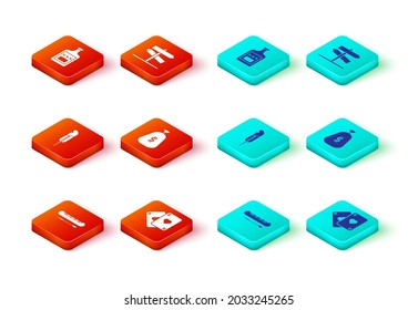 Set Kayak or canoe and paddle, Playing cards, Feather pen, Money bag, Road traffic signpost and Whiskey bottle icon. Vector
