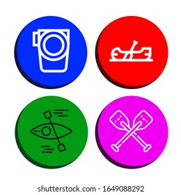 Set of kayak icons. Such as Paddle, Canoe, Kayak, Oars , kayak icons