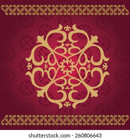 set Kazakh Asian ornaments and patterns