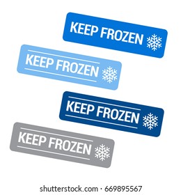 Set of keep frozen product labels