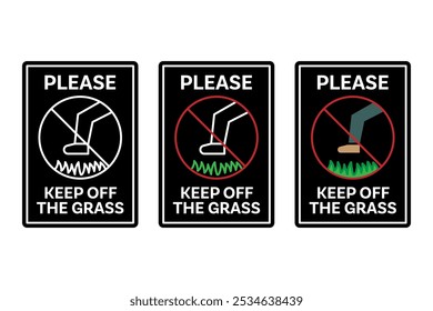 A set of keep of the grass icons