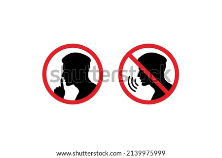 set of keep silence sign illustration vector, keep silence symbol design Stockfoto © 