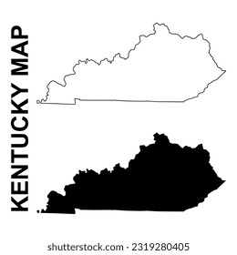 Set of Kentucky map, united states of america. Flat concept icon vector illustration .