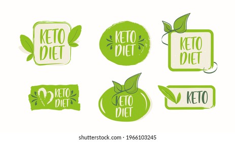 Set the keto diet icons. vector illustration of an vintage. Sign of the ketogenic diet. For keto diet menus and printed products.