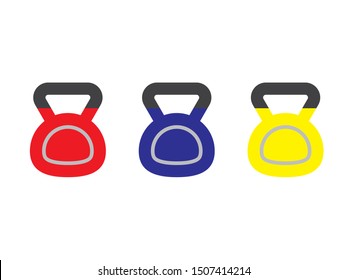 Set of Kettlebell Icon on white background,vector illustration