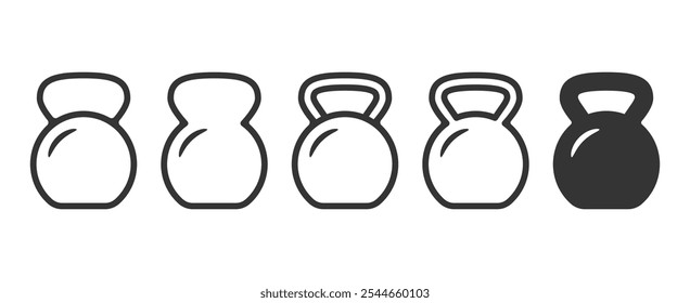 Set of kettlebell icons, vector eps10 illustration