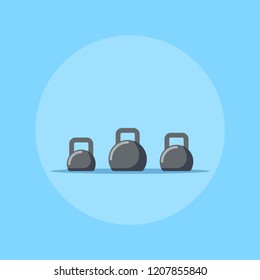 Set of kettlebels, flat style icon. Gym equipment. Bodybuilding, fitness, sport, healthy lifestyle concept.