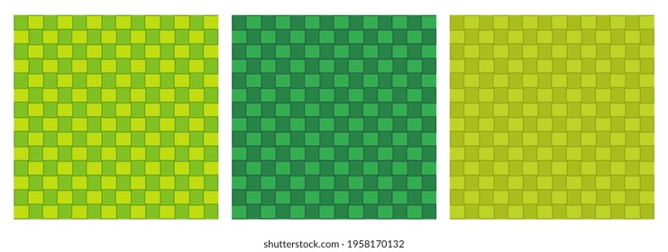 Set of ketupat seamless pattern, kupat or tipat texture background, asian packed rice, woven palm leaf pattern