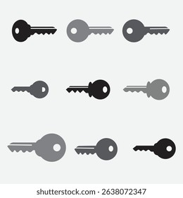 set key icon isolated on white background. vector illustration