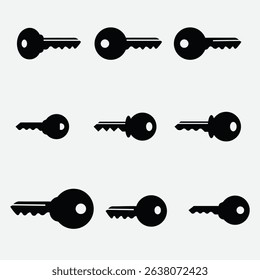 set key icon isolated on white background. vector illustration
