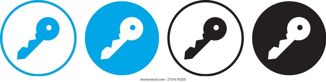 Set of Key icon set. keys silhouettes illustration. Key security  symbol, password, house key,Collection of various keys in different shapes, black collection, illustration

